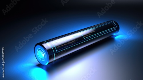 futuristic 3d rendering of rechargeable lithium ion battery cell. generative AI