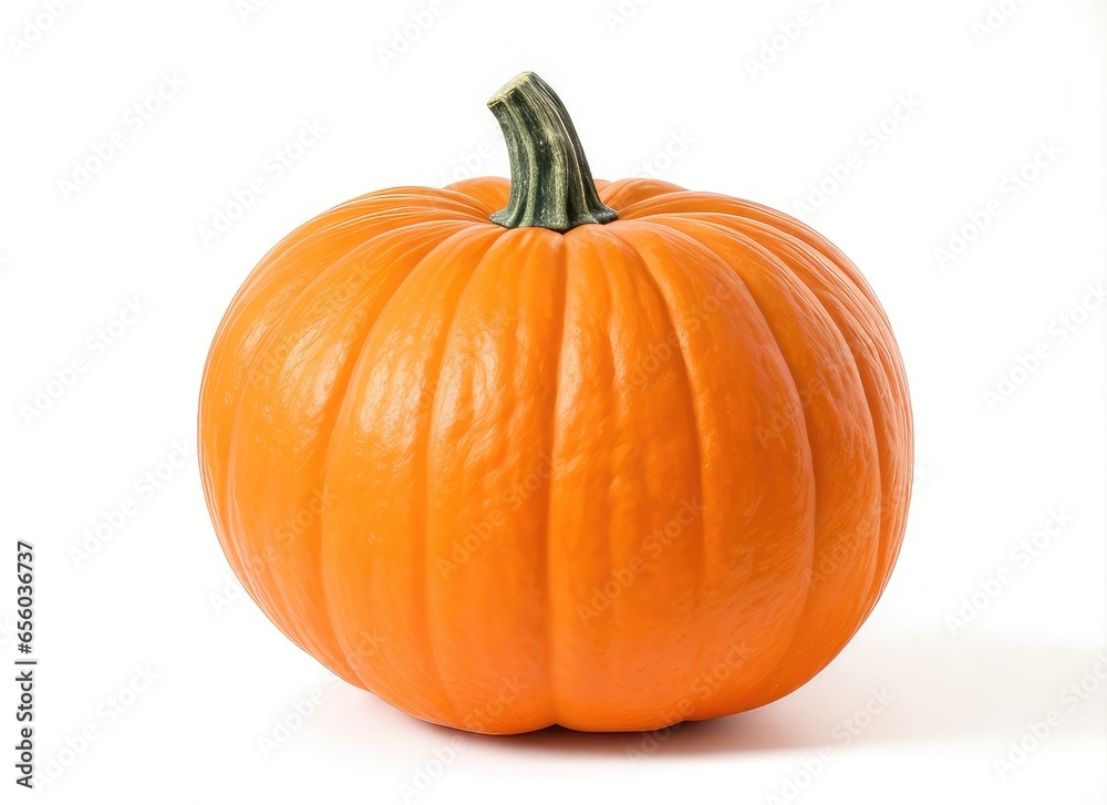 Fresh orange pumpkin isolated on white background. Copy space for text, advertising, message, logo Fresh orange pumpkin isolated on white background. Copy space for text, advertising, message, logo