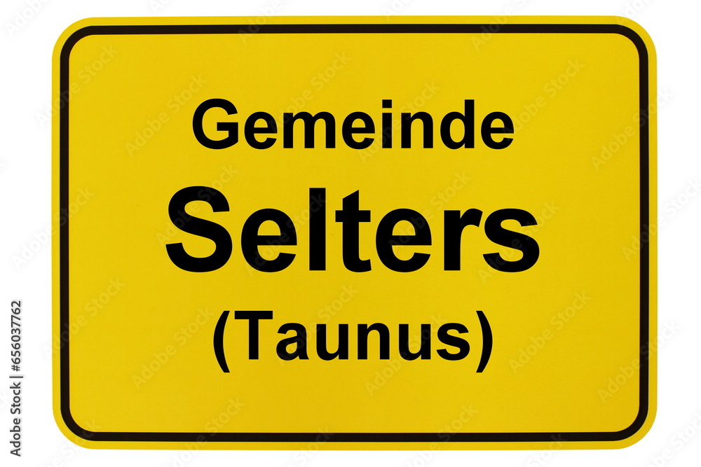 Illustration eines Ortsschildes der Gemeinde Selters (Taunus) in Hessen