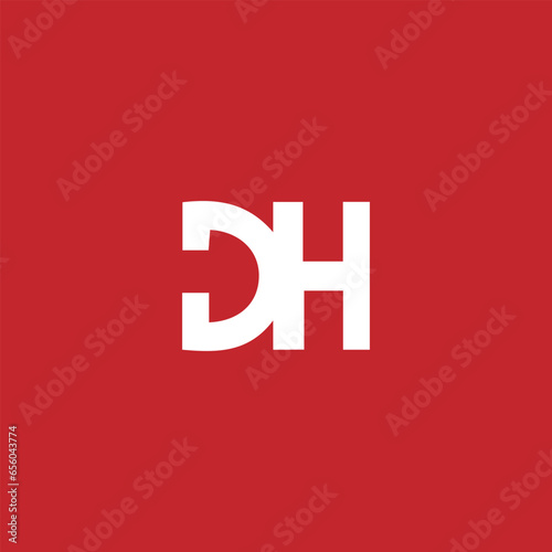 letters dh text logo design vector