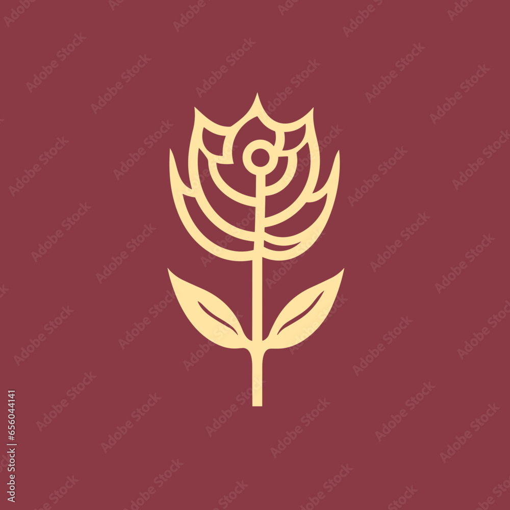 A beautiful rose vector art logo A beautiful rose vector art logo