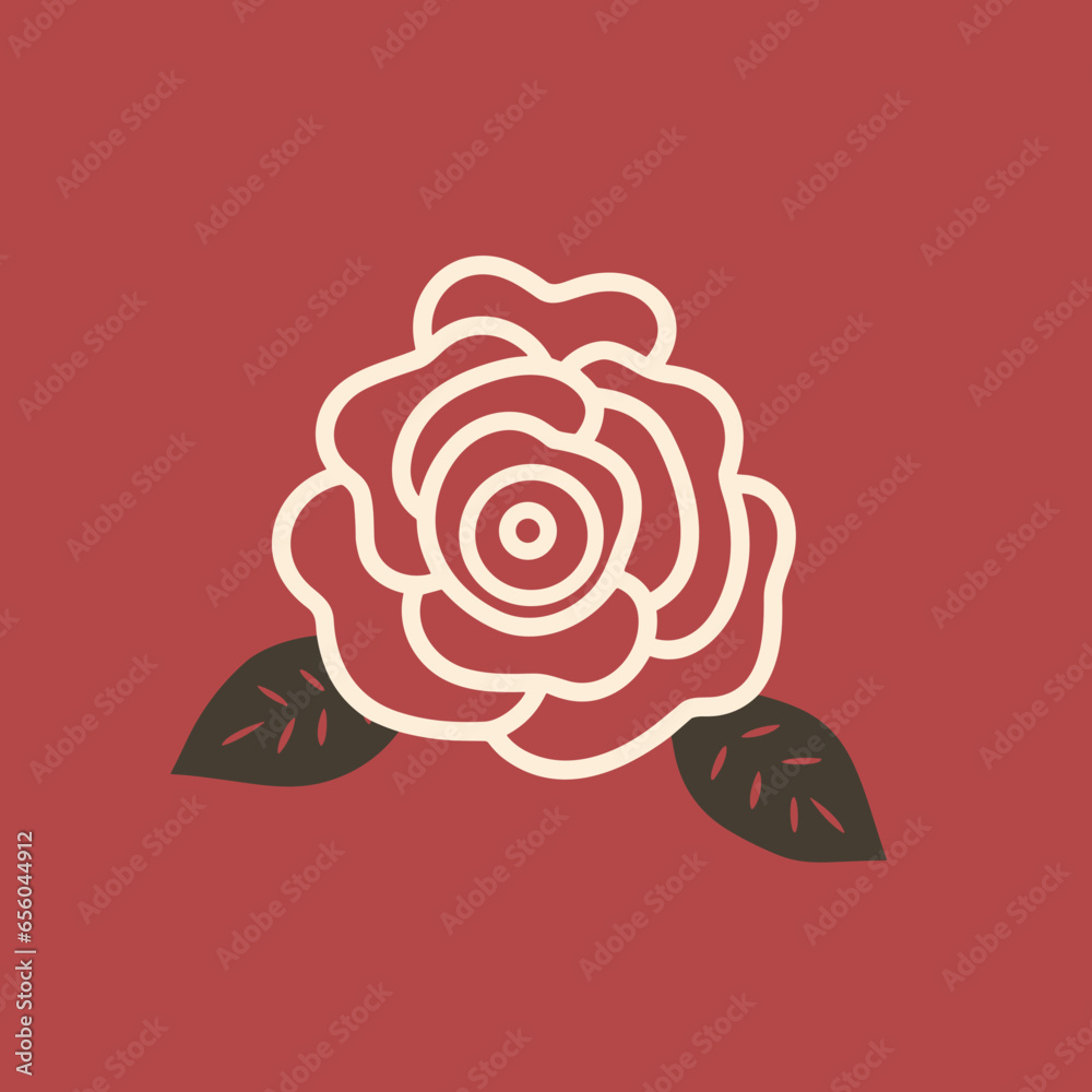 A beautiful rose vector art logo A beautiful rose vector art logo