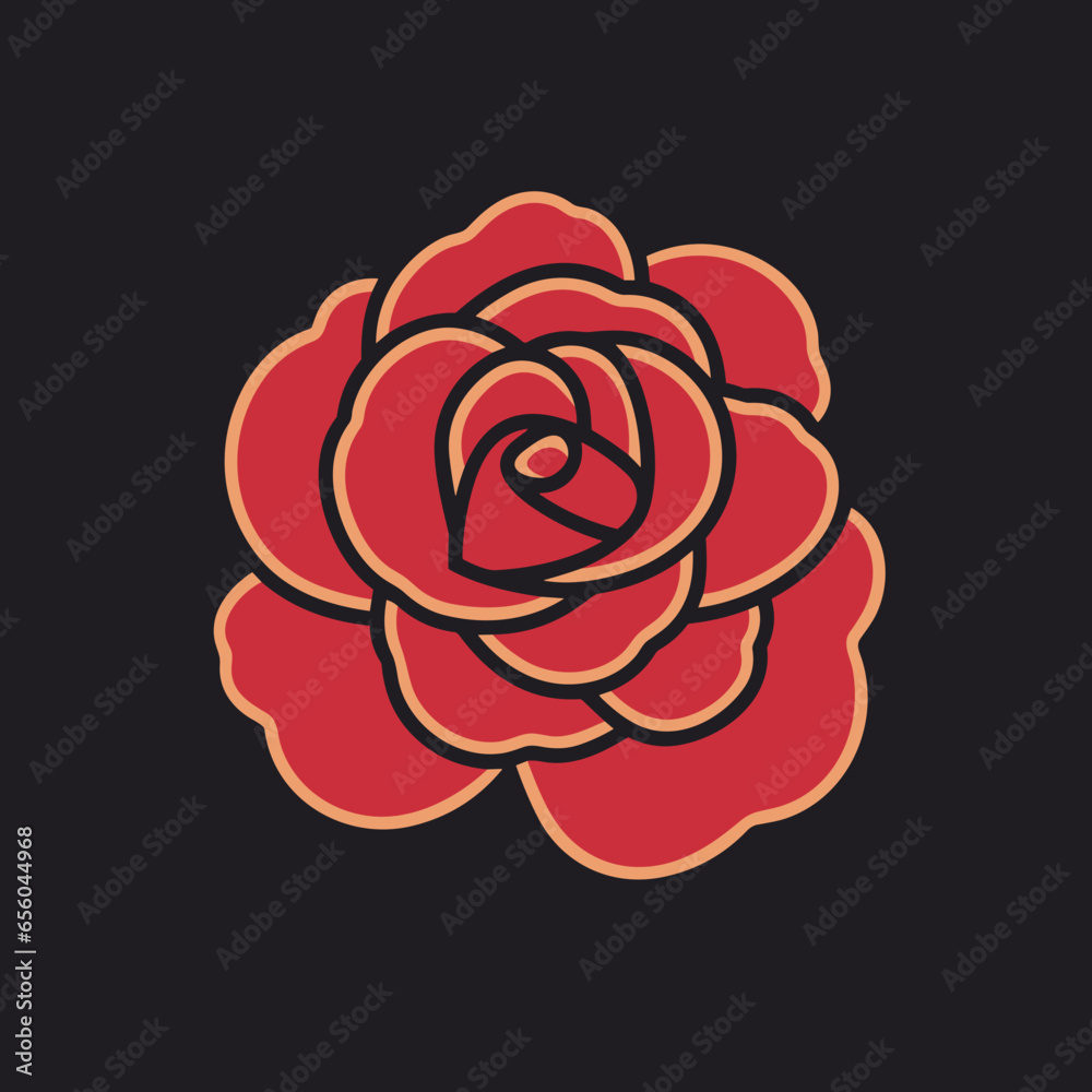 A beautiful rose vector art logo A beautiful rose vector art logo