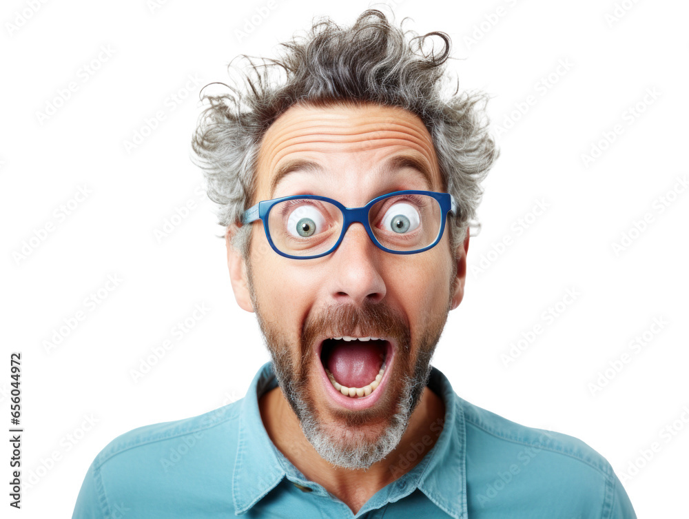surprised joyful mature man, png file of isolated cutout object on transparent background. surprised joyful mature man, png file of isolated cutout object on transparent background.
