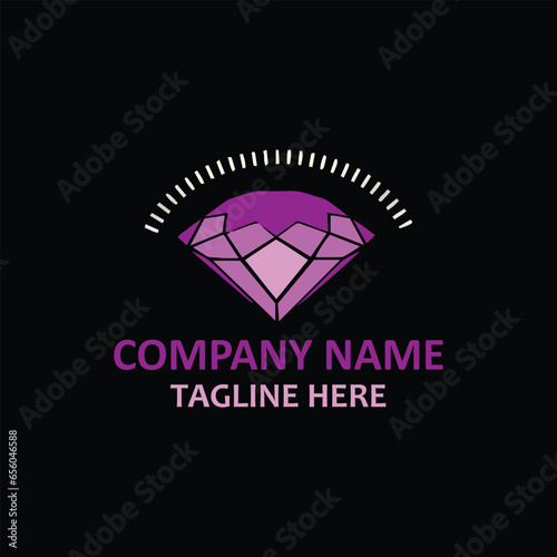 diamond jewelry logo design vector