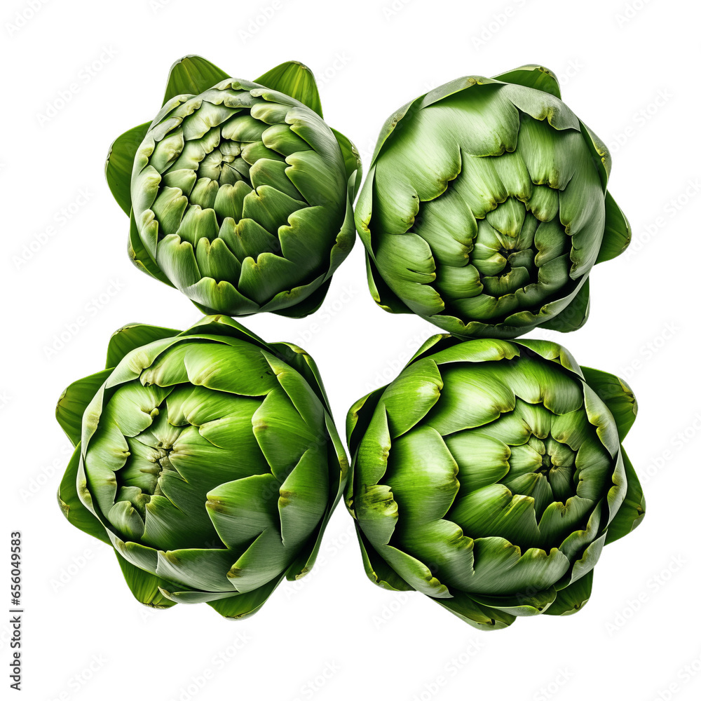 Fototapeta premium Slices of Freshly Cut Artichokes 