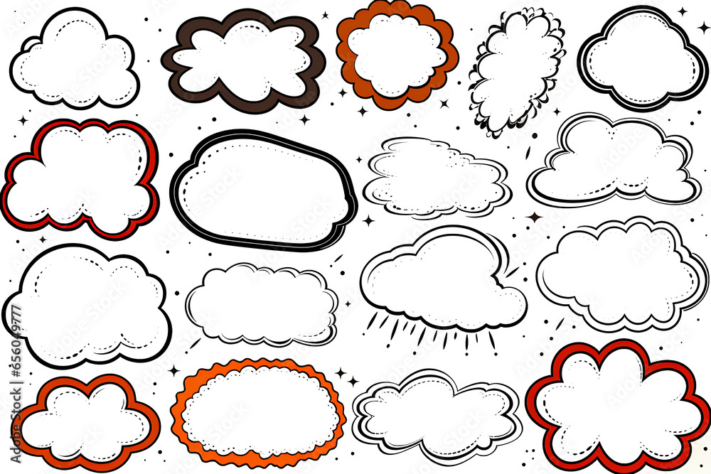 Set of comic speech bubbles. Cartoon vector illustration - obrazy, fototapety, plakaty 