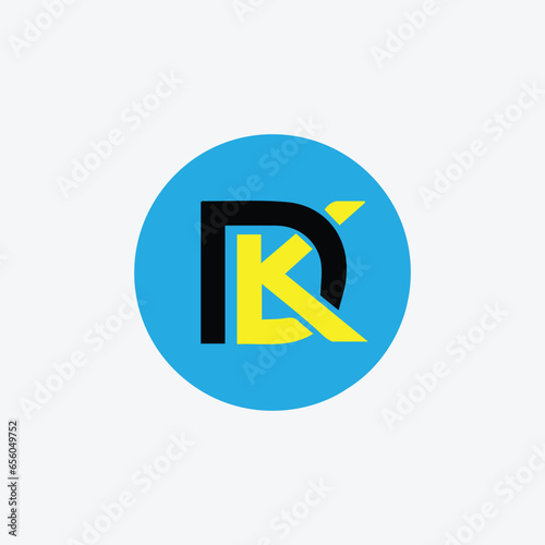 letters dk kd text logo design vector