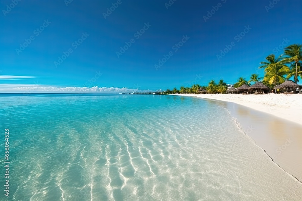 Relaxing Beach Escape: Tranquil Retreat with Pristine Sands, Clear Waters, and Soothing Waves, generative AI Relaxing Beach Escape: Tranquil Retreat with Pristine Sands, Clear Waters, and Soothing Waves, generative AI