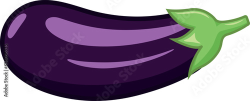 Isolated vector eggplant clip art illustration.