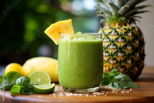 Tropical Delight Pineapple Green Smoothie.