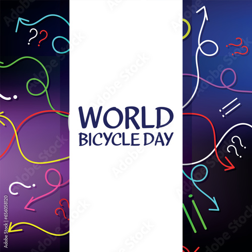 World Bicycle Day . Design suitable for greeting card poster and banner