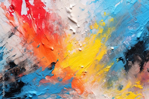 Bold Multicolor Blend: An Abstract Digital Artwork with Vibrant Splashes, generative AI