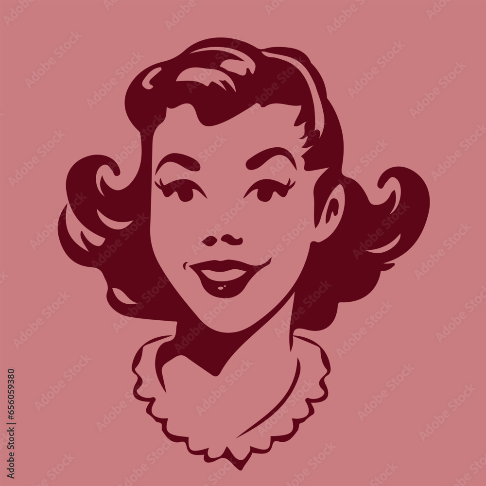 retro cartoon illustration of a happy young woman with vintage sketchy and simplified outlines
retro cartoon illustration of a happy young woman with vintage sketchy and simplified outlines
