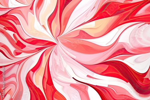 Red and White Candy Cane Swirl: A Vibrant Abstract Digital Artwork, generative AI