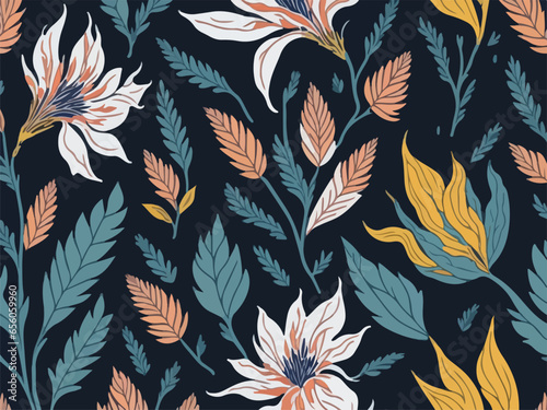 Flowers pattern design vector ai generated