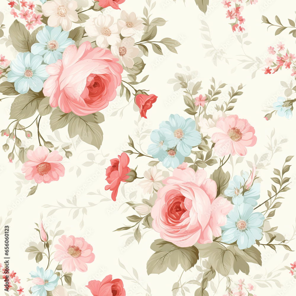 Shabby Chic flowers pattern seamless Shabby Chic flowers pattern seamless