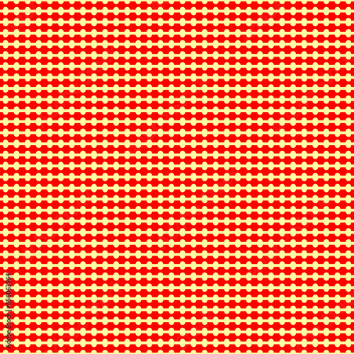 Seamless horizontal stylized wavy striped pattern. Repeated red engrailed lines on yellow background. Heraldry motif. Zigzag abstract wallpaper. Jagged vector illustration photo