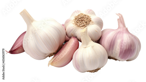 Garlic isolated on transparent or white background