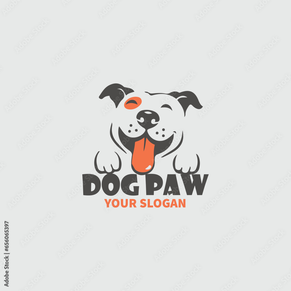 dog training grooming paw logo design vector dog training grooming paw logo design vector