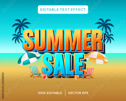  summer sale 3D text effect template
