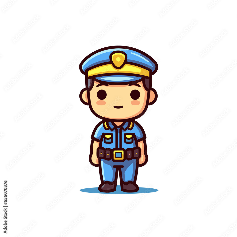 Man police standing cartoon , Illustration, Cartoon PNG