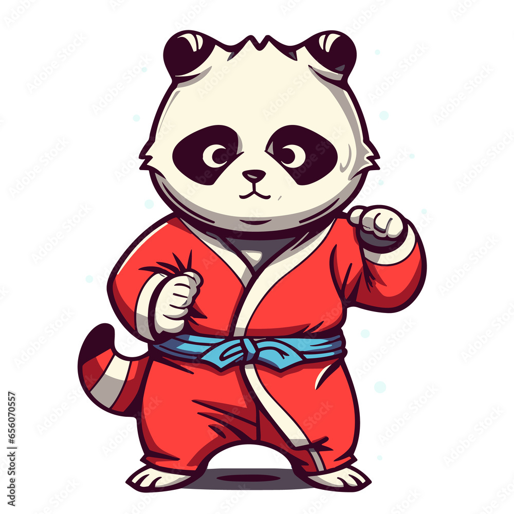 Adesivo Panda Karate 45 Cm - Sticker In PVC Per Auto, Moto, Casco, Laptop - Resistente E Impermeabile