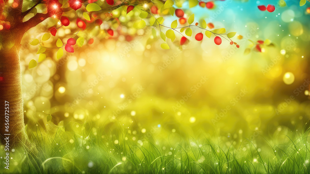 Bokeh Concept For Background Fantasy Summer Tree In The Focus