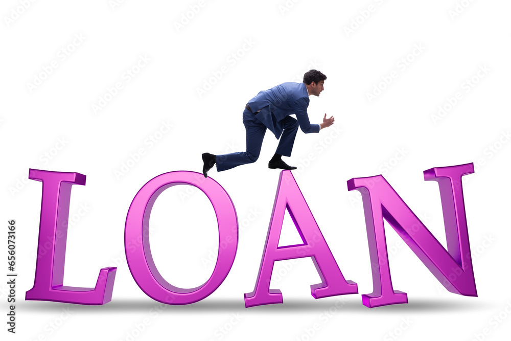 Fototapeta premium Debt and loan concept with large letters