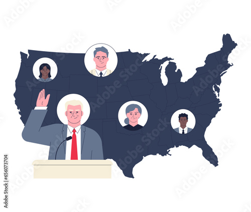Presidential election. American election campaign between democrats