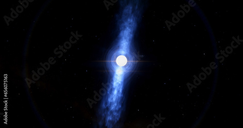 Vela Pulsar Neutron Star - A Pulsar is a highly magnetic rotating neutron star that throws out massive rays of radiation into space.