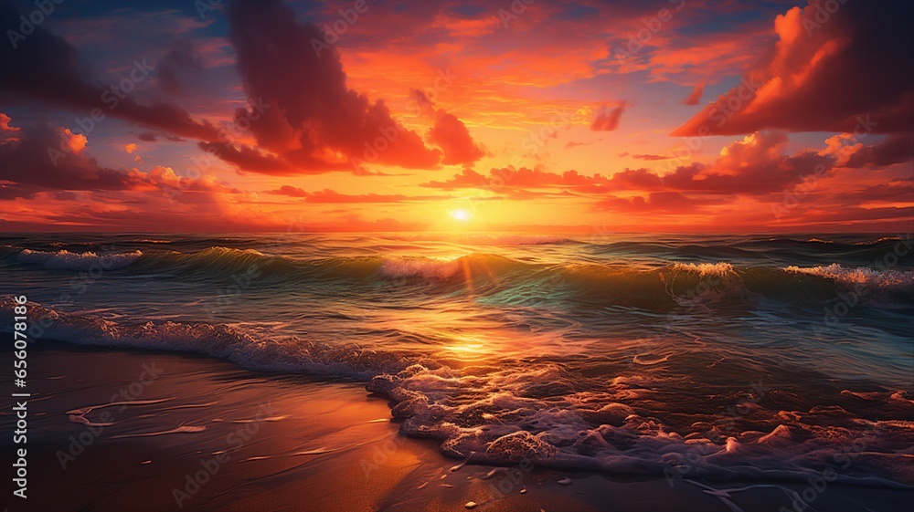 Golden sunset over the ocean