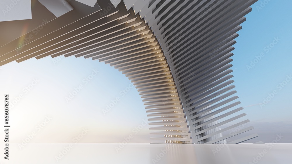 Naklejka premium Futuristic architecture background 3d render