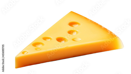 Slice of cheese isolated on transparent or white background