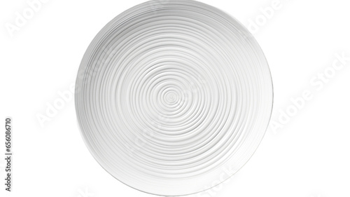 White ceramic plate isolated on transparent or white background, top view