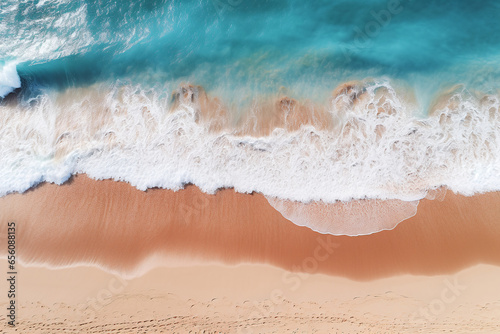 A photo of a sandy beach  a digital rendering  minimalism  close - up from above.