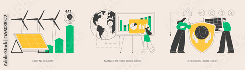 Sustainable development abstract concept vector illustrations.