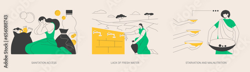 Population problems abstract concept vector illustrations.