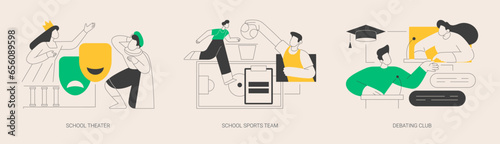 After-school activity abstract concept vector illustrations.