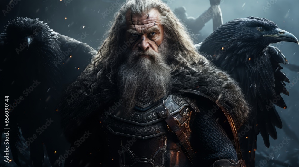 Odin - The nordic god of wisdom.generative ai
 - obrazy, fototapety, plakaty 