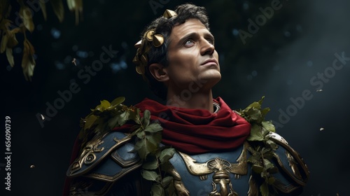 Portrait of the roman conquerer Ceasar.generative ai

 photo