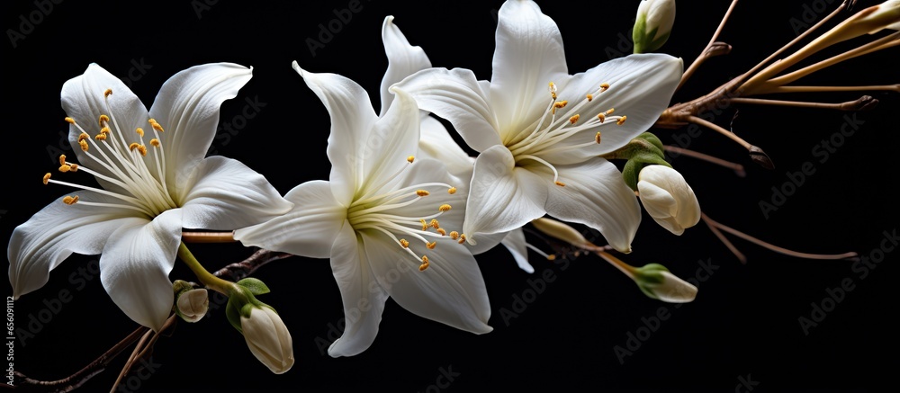 Black background with delicate flower Black background with delicate flower