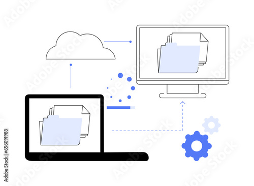 Data migration abstract concept vector illustration.