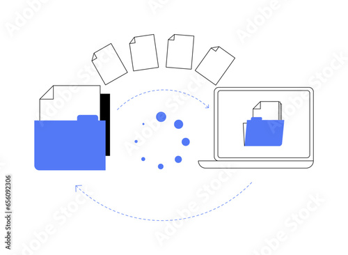 Automated data transfer abstract concept vector illustration.