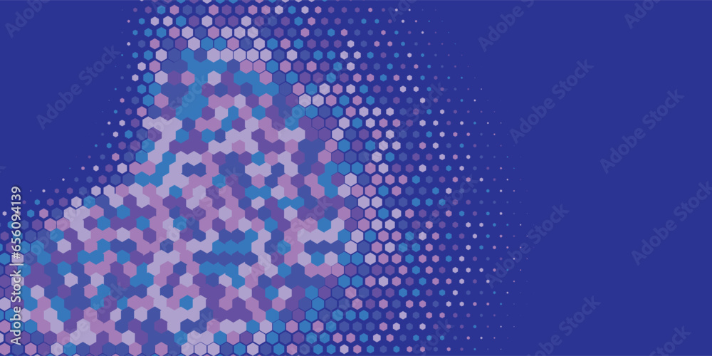 Geometric Multi size Hexagon with multi Color Background