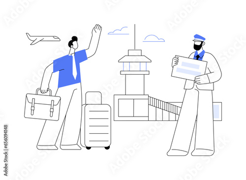Airport meeting service abstract concept vector illustration.