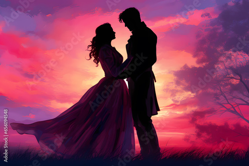 silhouette of a couple