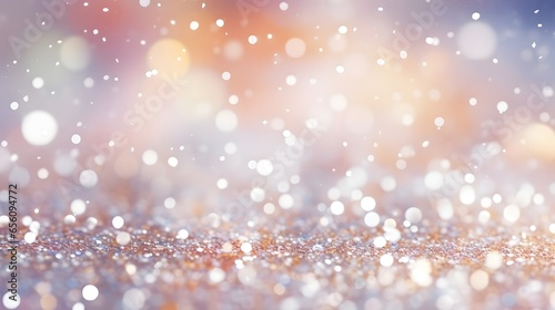 Abstract winter snow with white snowflakes confetti and bokeh. Festive minimal background. © Premium_art