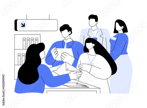 Conference accreditation abstract concept vector illustration.