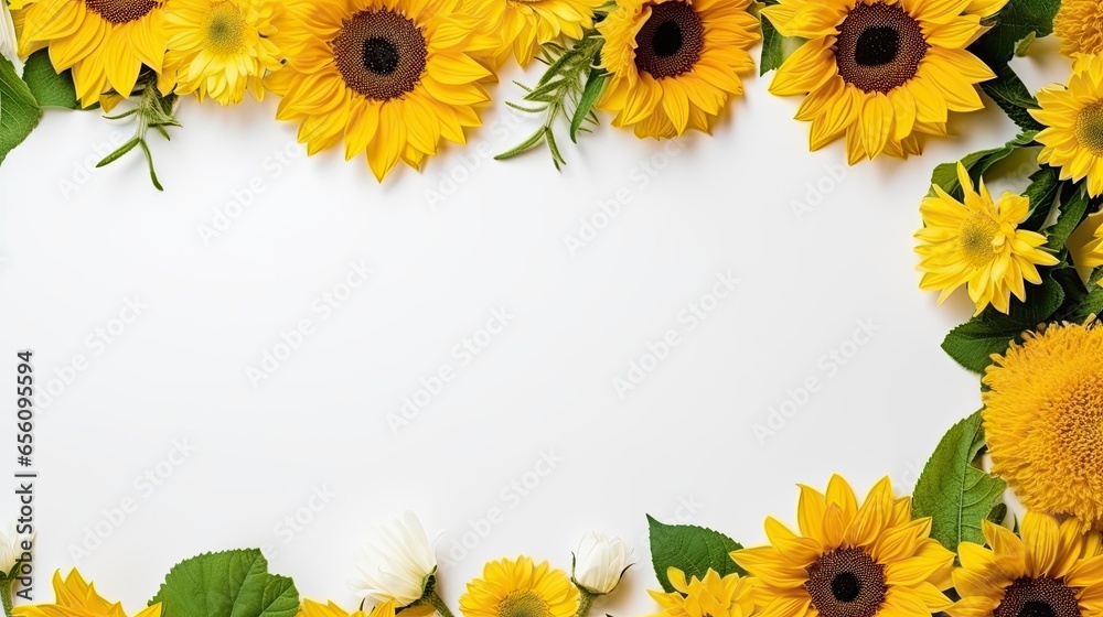 frame of sunflowers frame of sunflowers
